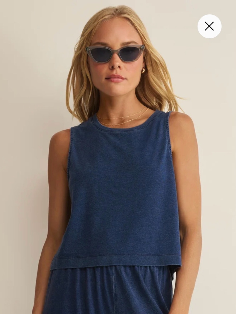 Z Supply Sloane Jersey Denim Muscle Tank in Indigo
